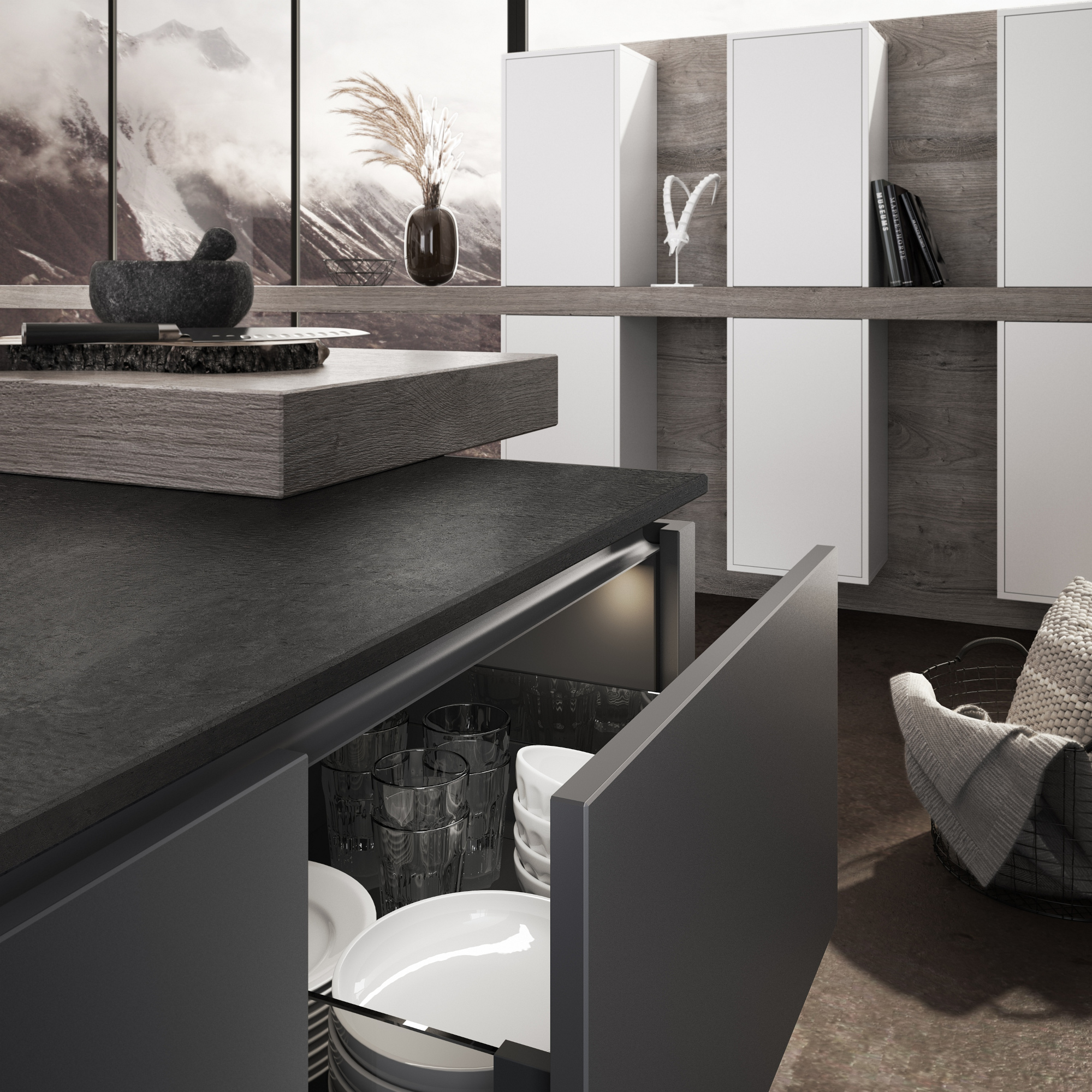 Artego Küche Graphit  Auszug