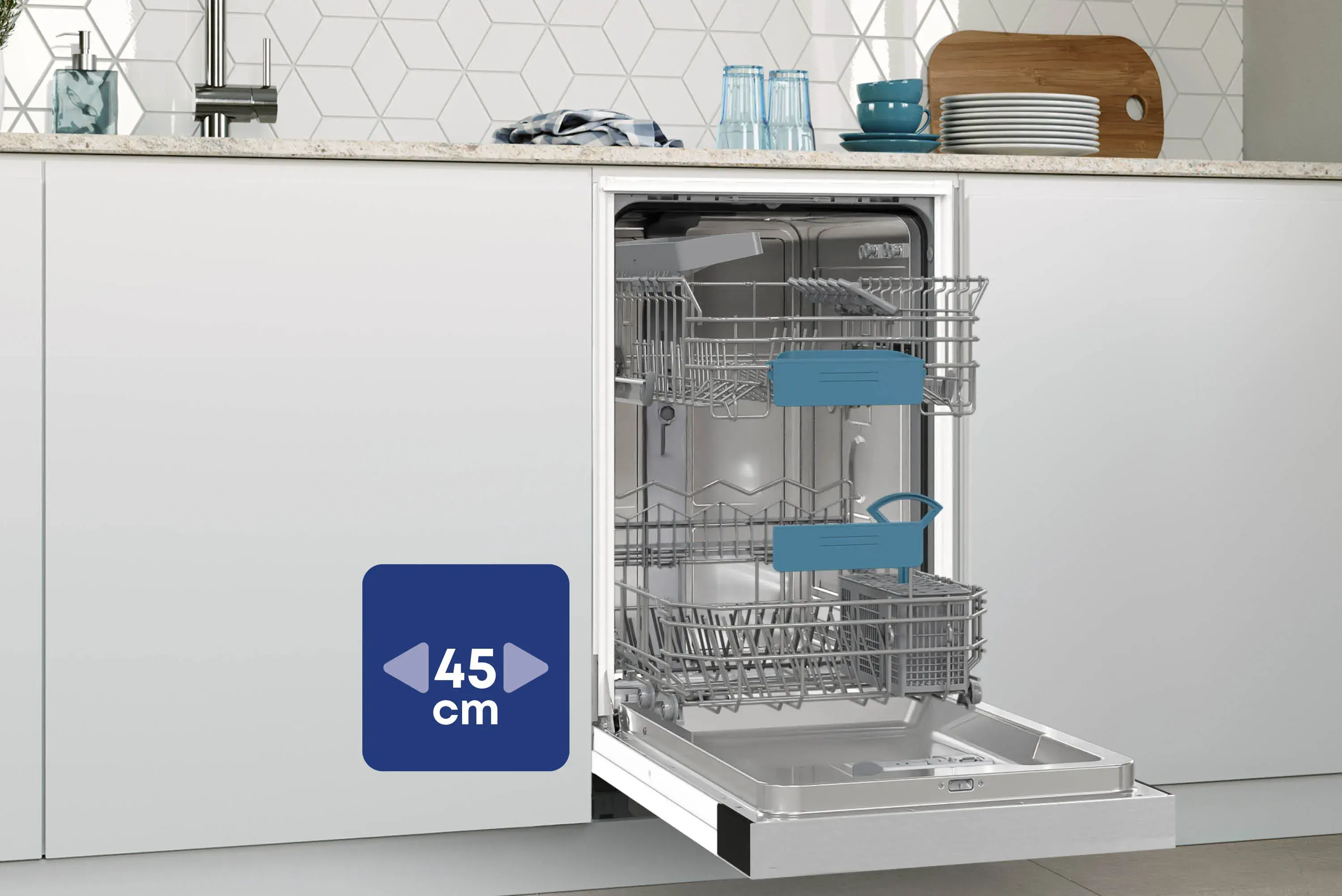Constructa EinbauGeschirrspueler 45cm breit offen